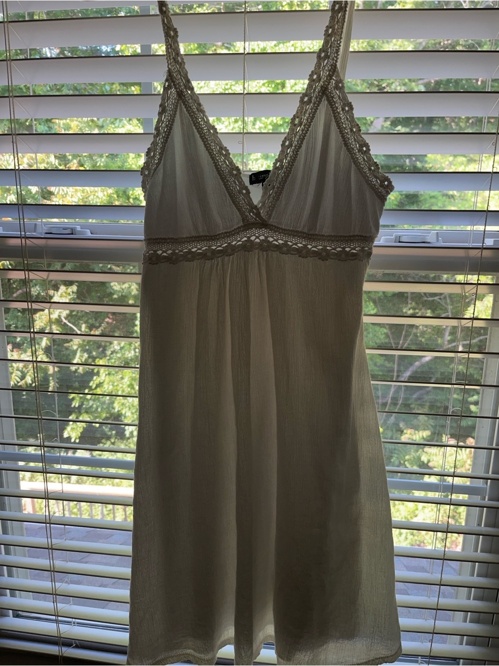 Hourglass Cream Lace-Trim Chemise Slip Dress
